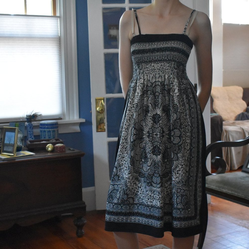 Black and White Mandala Pattern Sundress